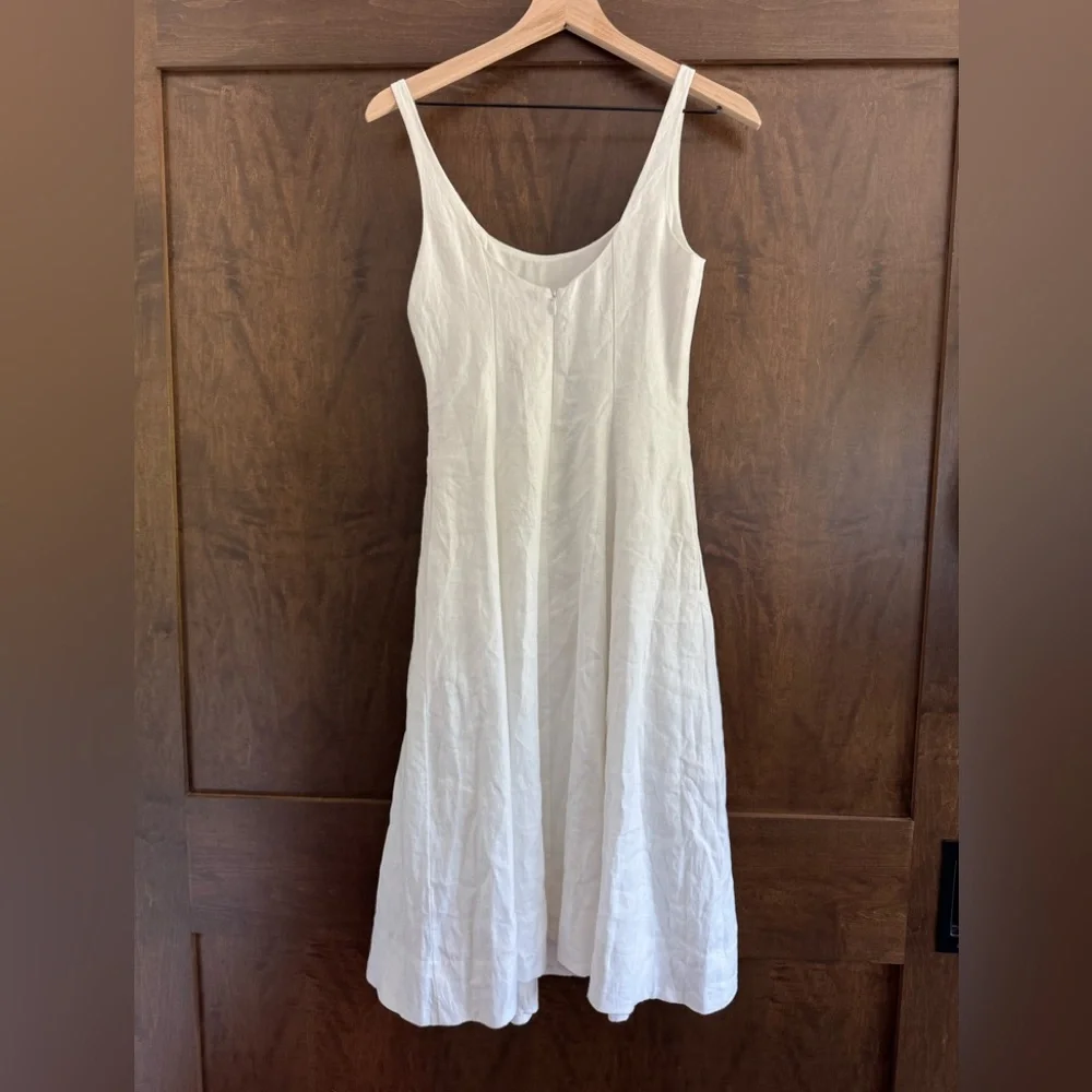 NWT Reformation Magnolia White Linen Midi Dress - Picture 2 of 3